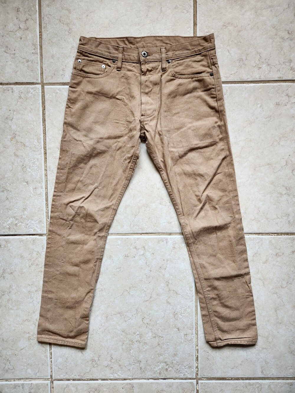 3sixteen SL-44x Khaki Raw Japanese Selvedge Denim Pants Size 31x27